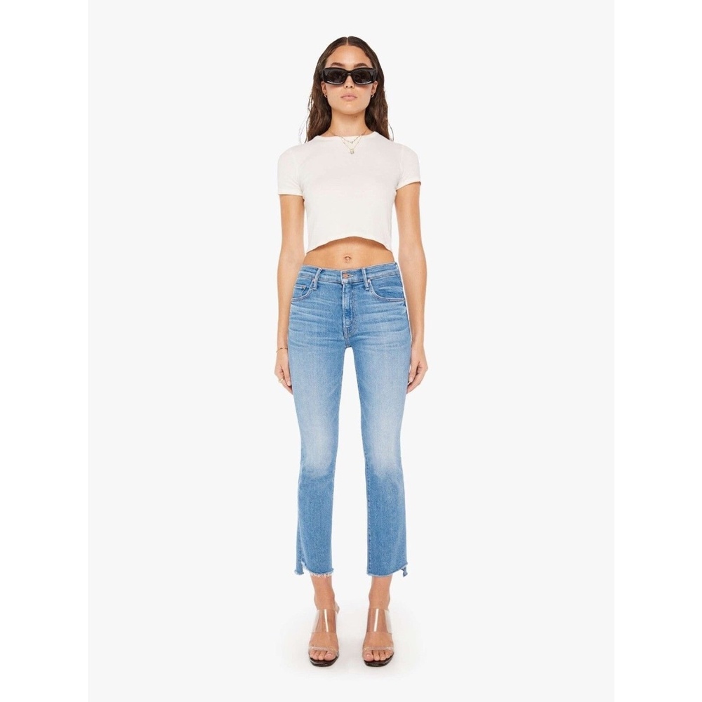 Mother Denim The Insider Crop Step Fray Jeans Limited Edition light wash 26